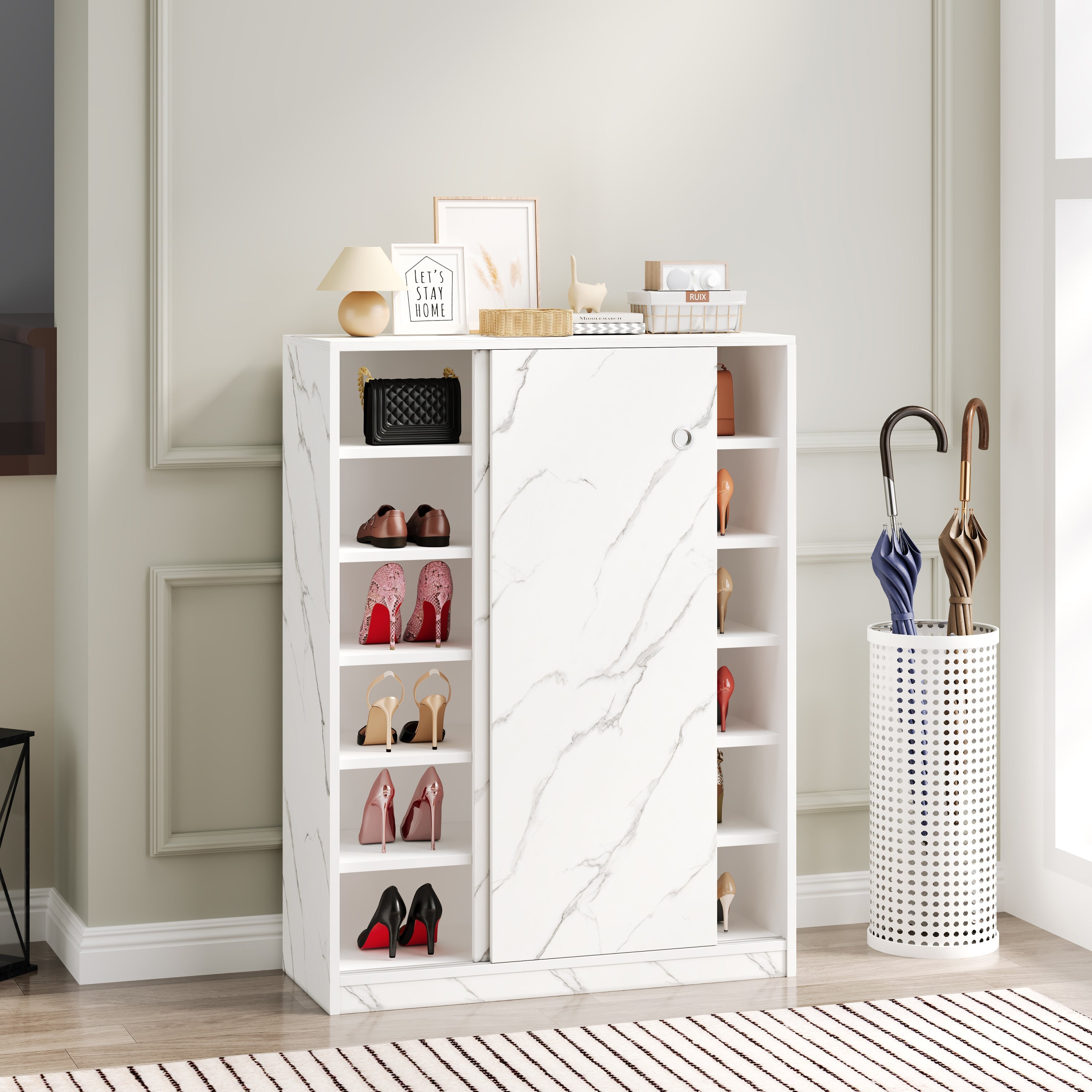 Marble Shoe Cabient with Sliding Door