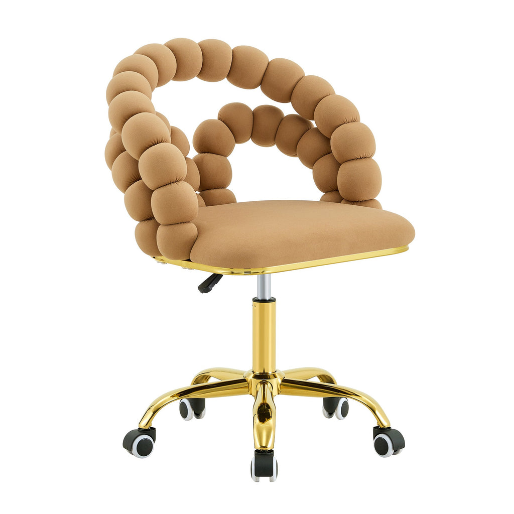 Coloful Modern Velvet Adjustable Swivel Desk Chair with Bubble Back