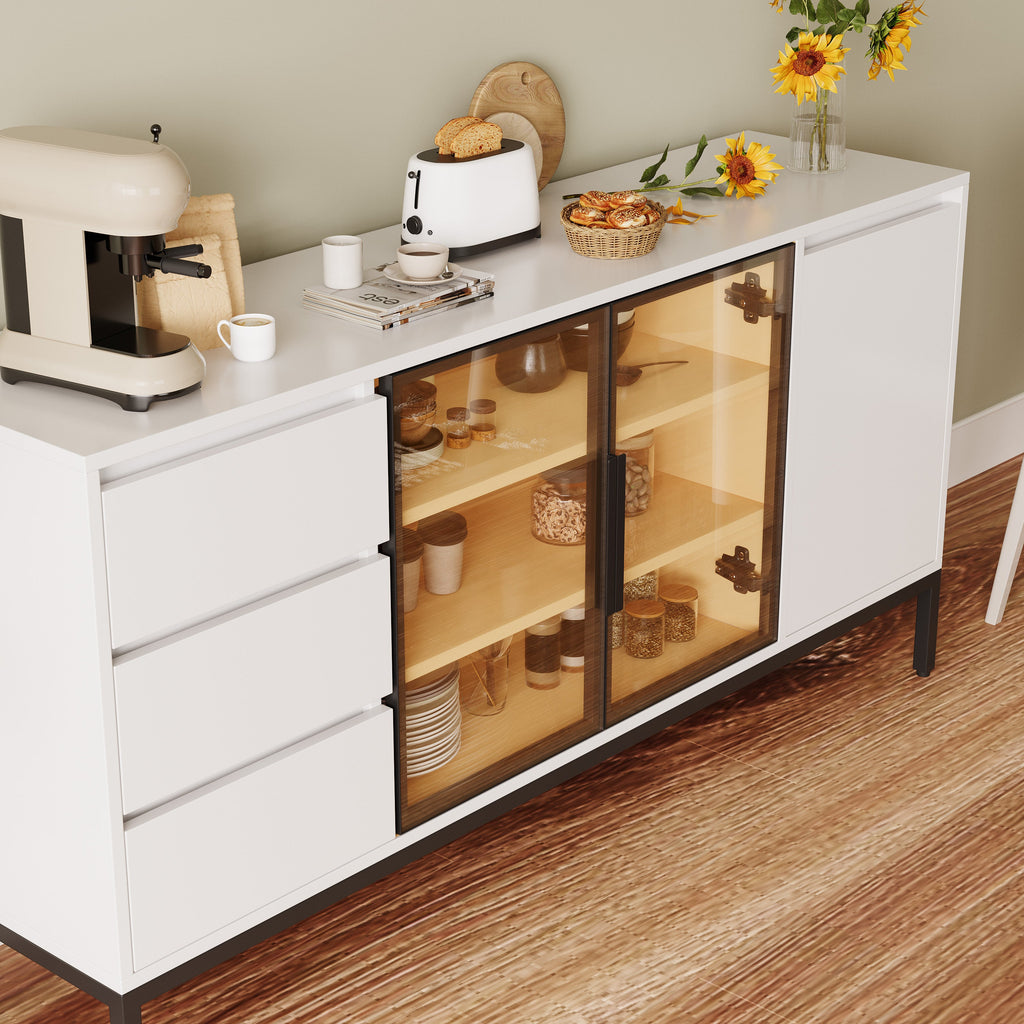 Wood Buffet Cabinet with Storage