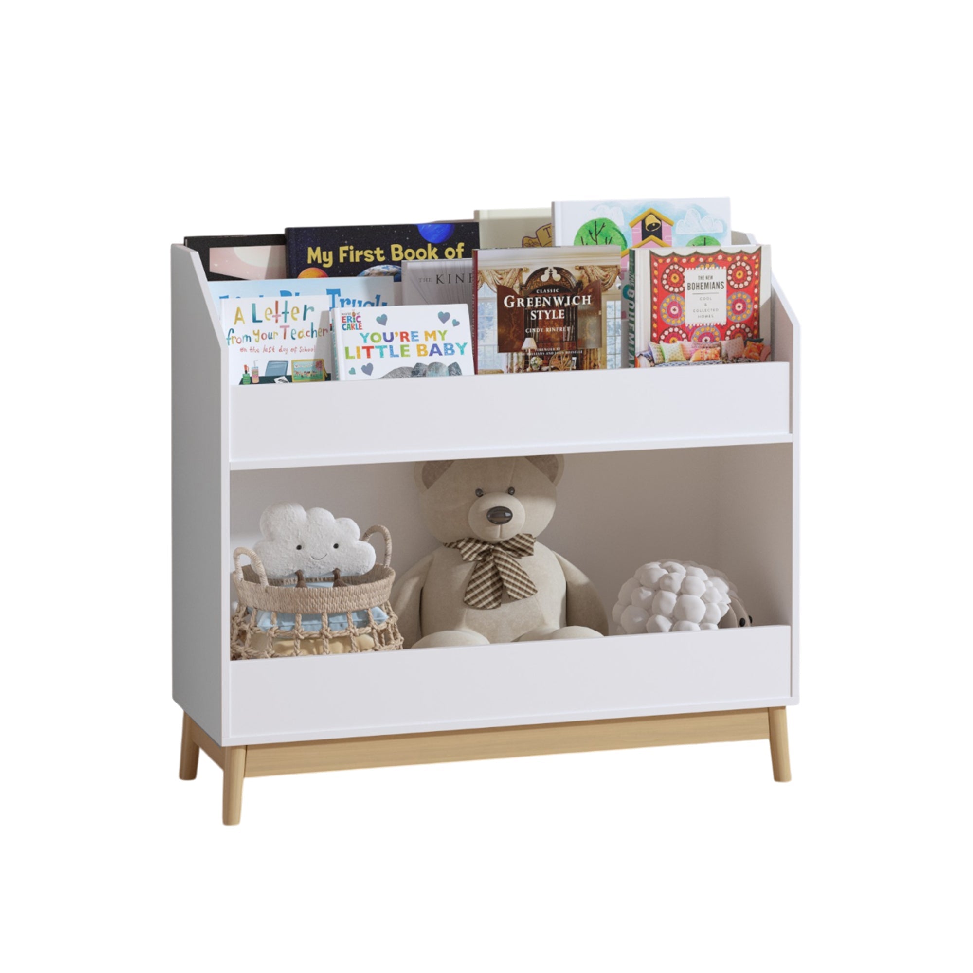 Toddler Book Display Shelf with Storage