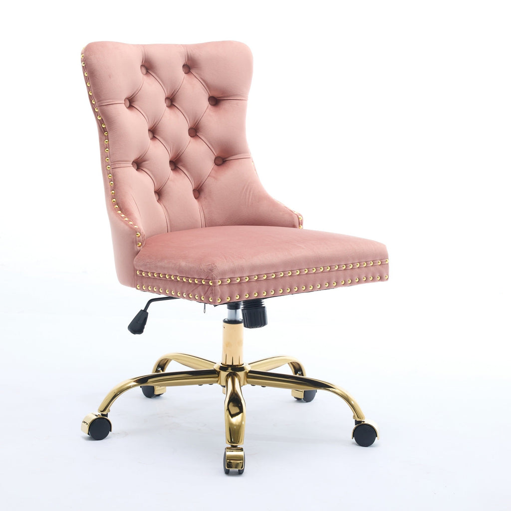 Modern Velvet Upholstered Tufted Button Home Office Chair