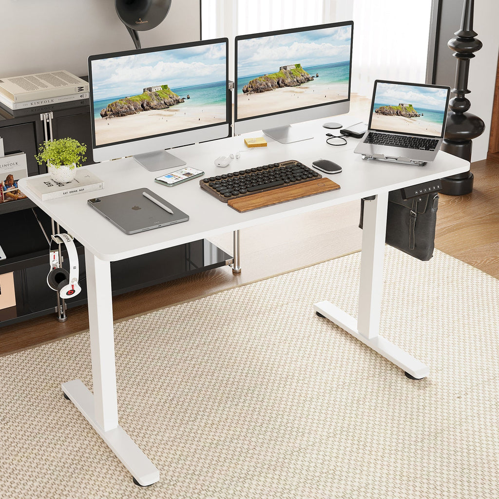 Electric Adjustable Height Sit Stand Home Office Desk with Splice Board
