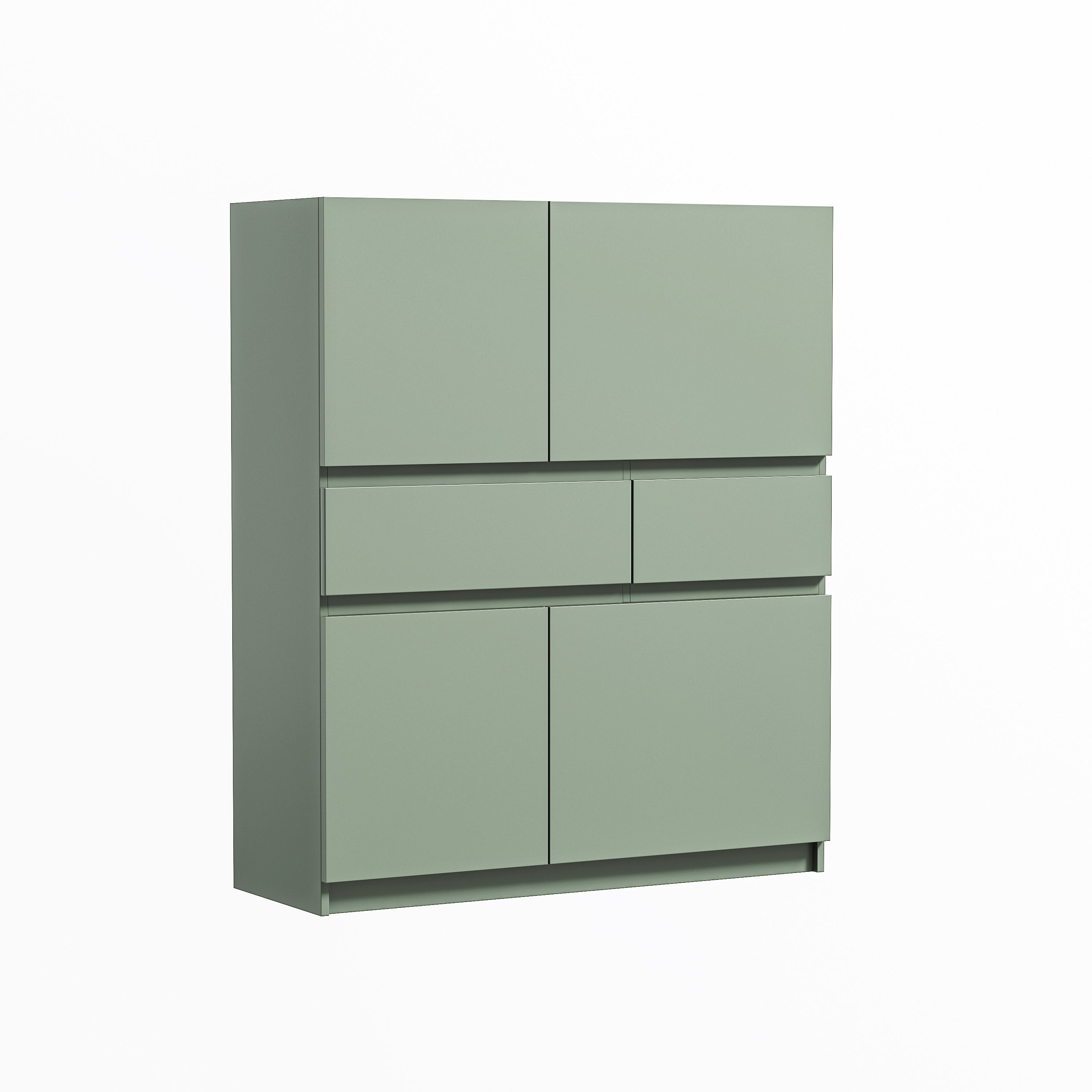 Wooden Storage Cabinet with 4 Doors and 2 Drawers