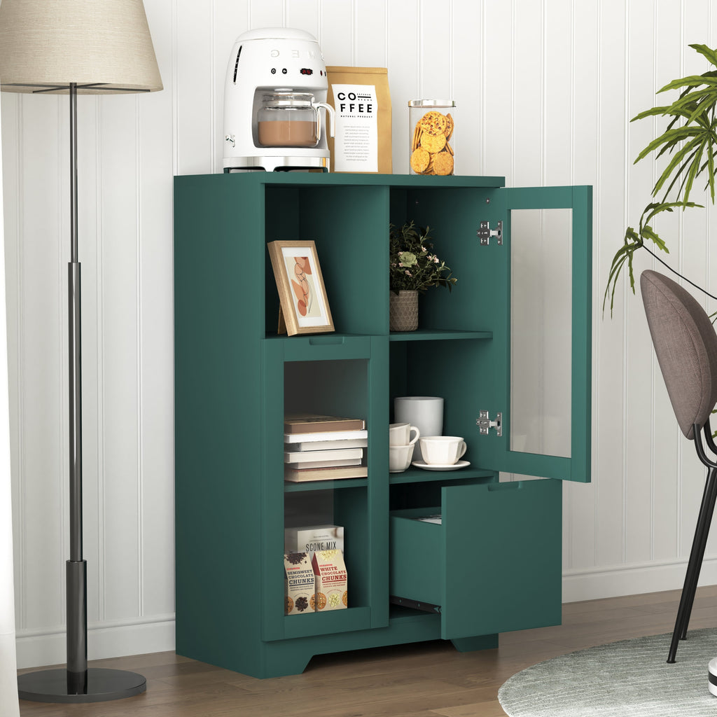 MDF Painted Cabinet with Glass Doors