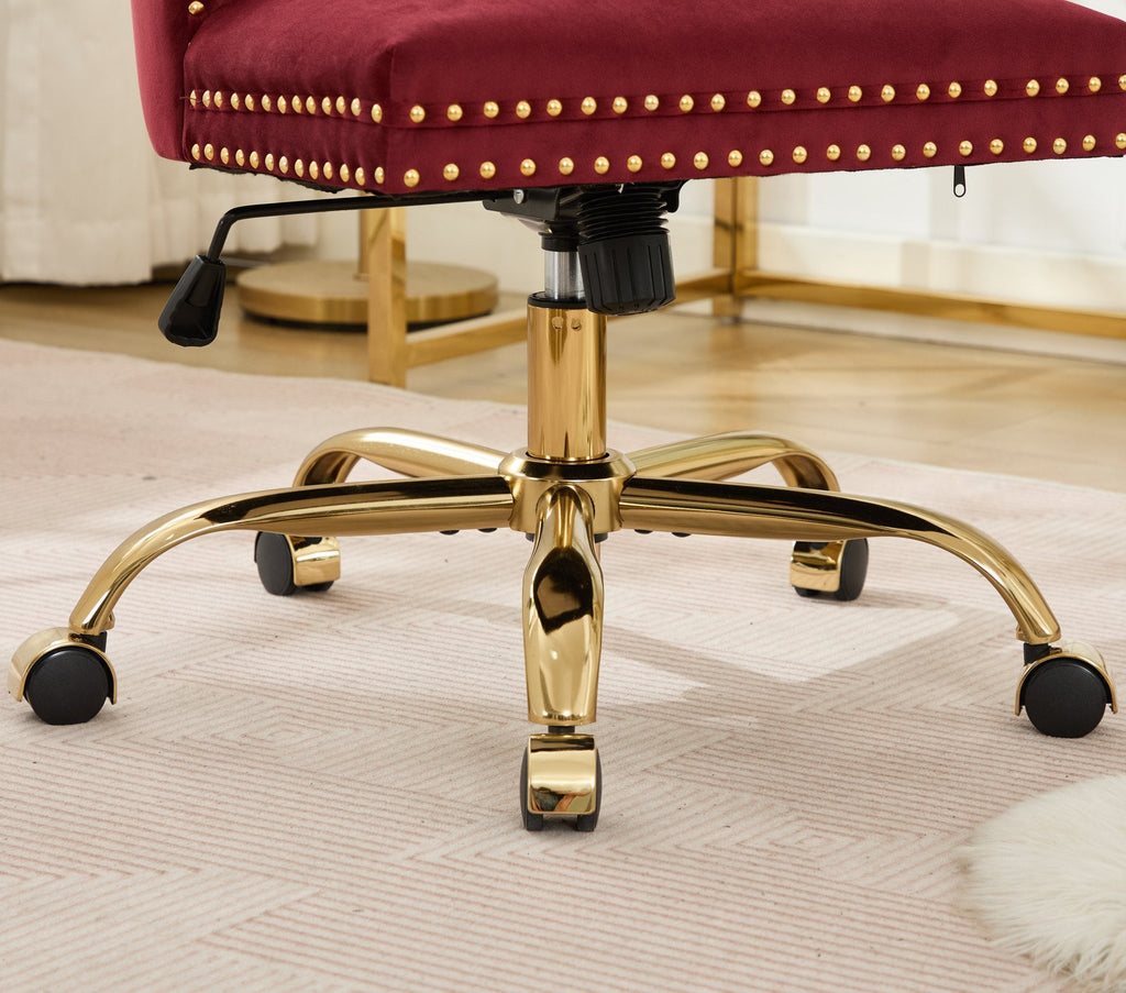 Modern Velvet Upholstered Tufted Button Home Office Chair