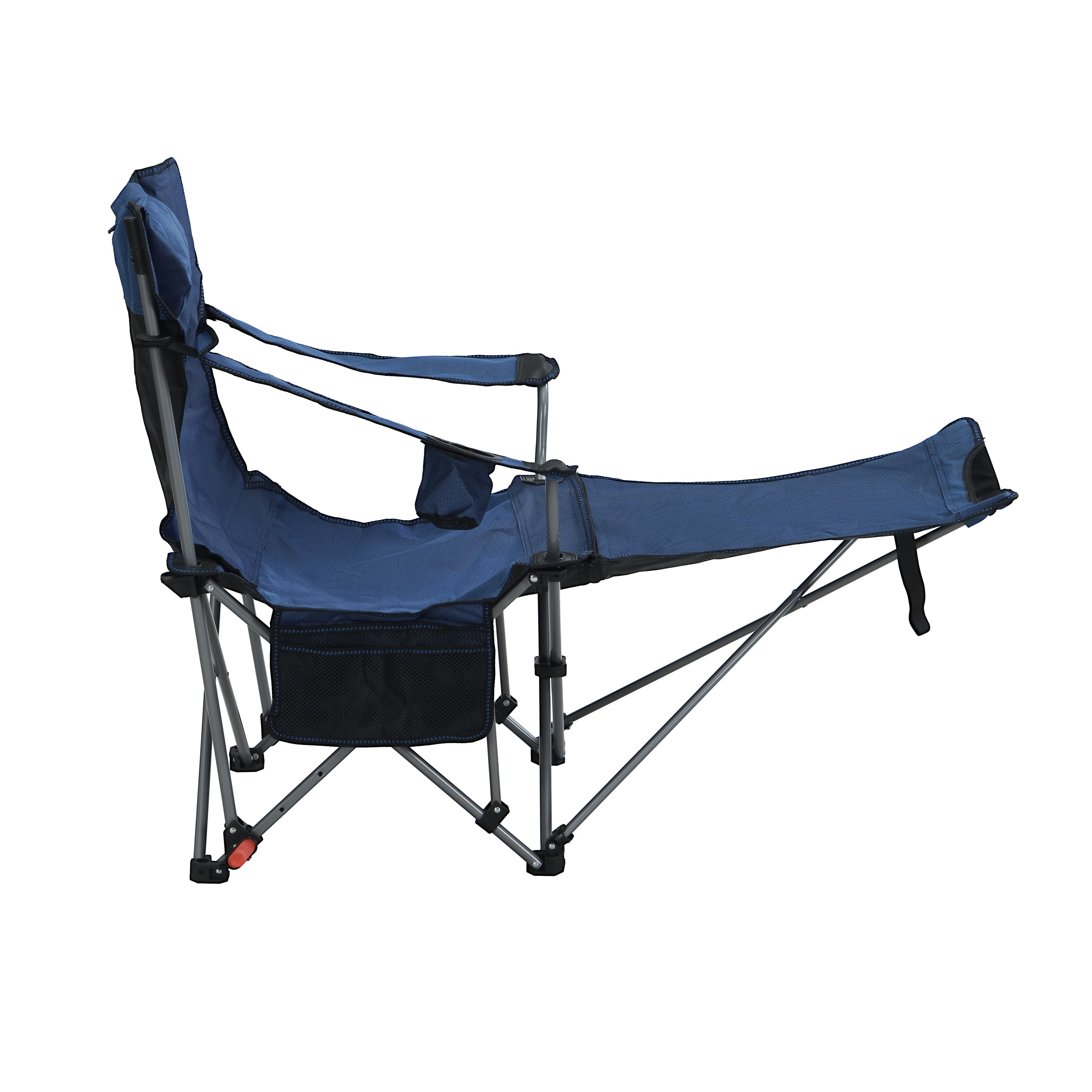 Outdoor Camping Chair Folding Reclining with Side Pockets and Cup Holder