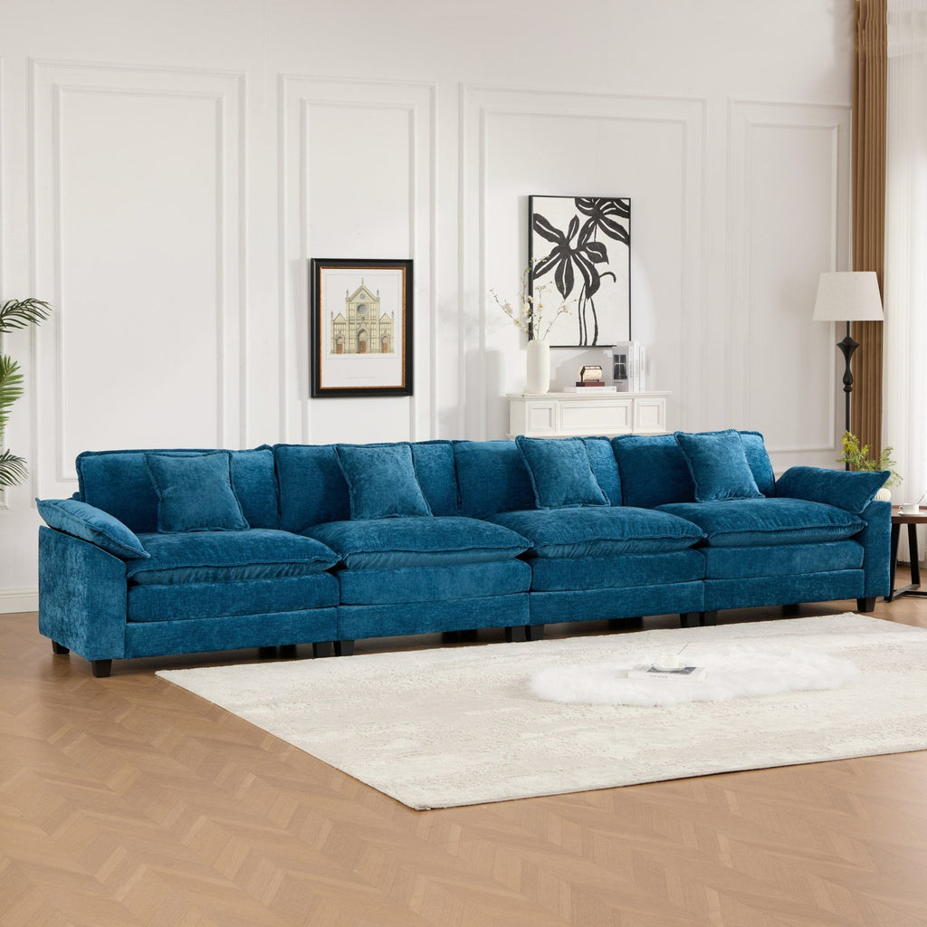 Modern Comfy Upholstered Seat Cushion Sectional Couch (Ottoman is Not Included)