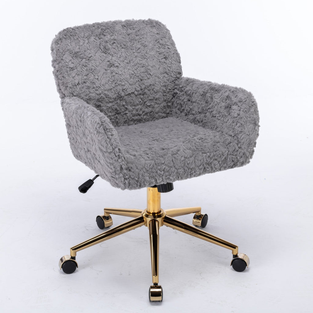 Violet Velve Home Office Chair with Golden Metal Base