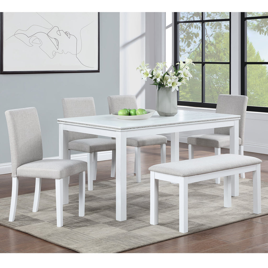 6 Piece Wooden Dining Table Set