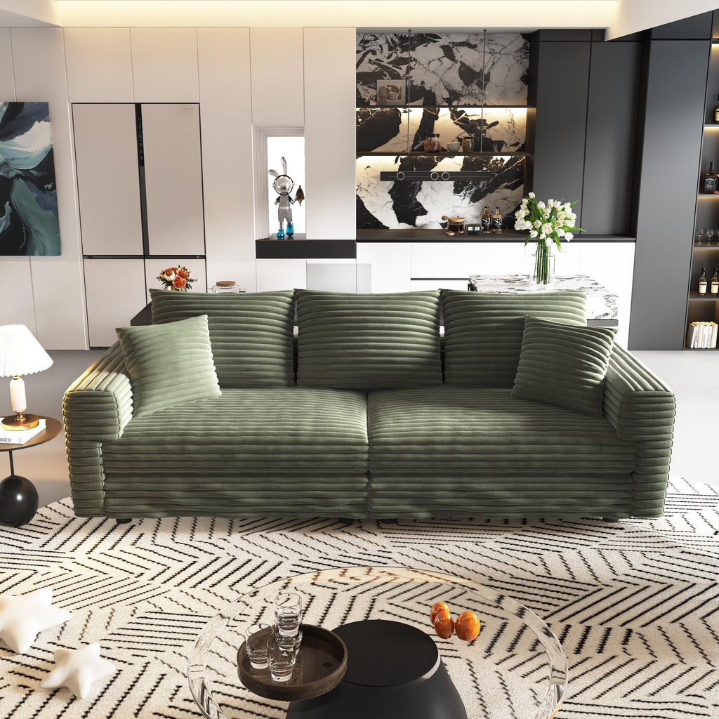 82.7' Modern Comfy Cloud Couch Sofa with Soft Pillows + Ottomans Option