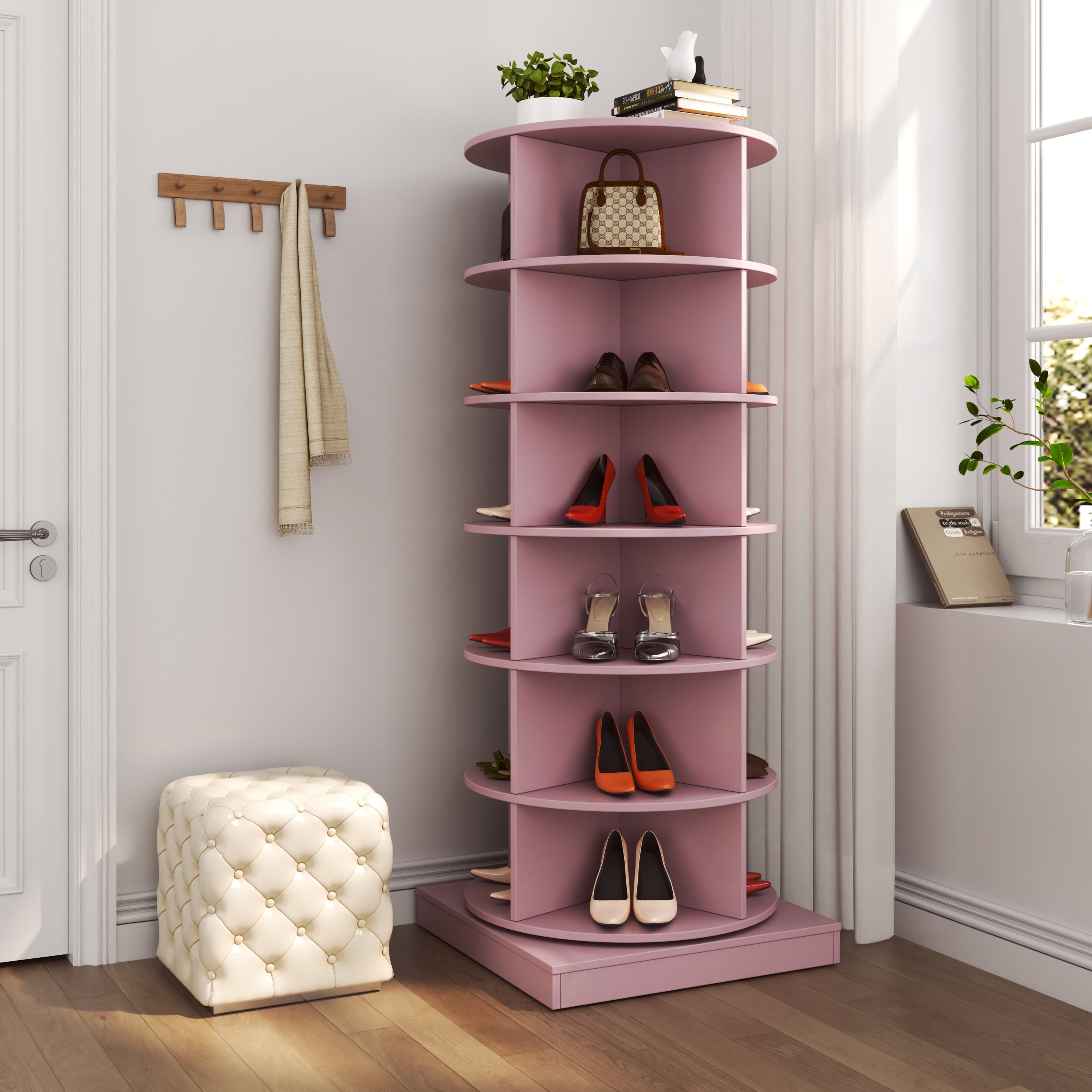 Modern 360° Rotating Shoe Cabinet 6/7 Layers Space Saver