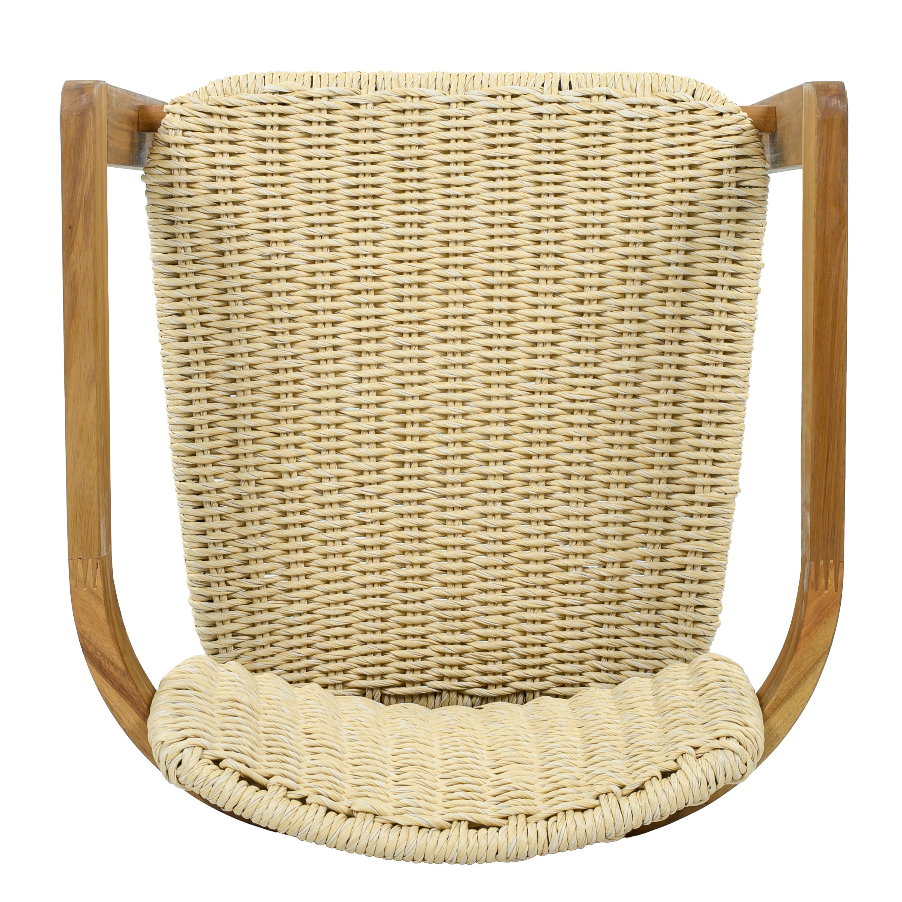 2-seat Woven Outdoor Chairs, Comfy Patio Seating with Elegant Teak Finish