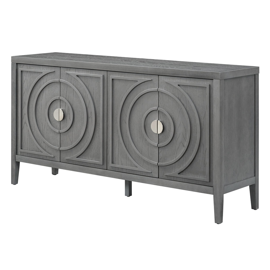 60" Circular Groove Design Sideboard Door for Living Room