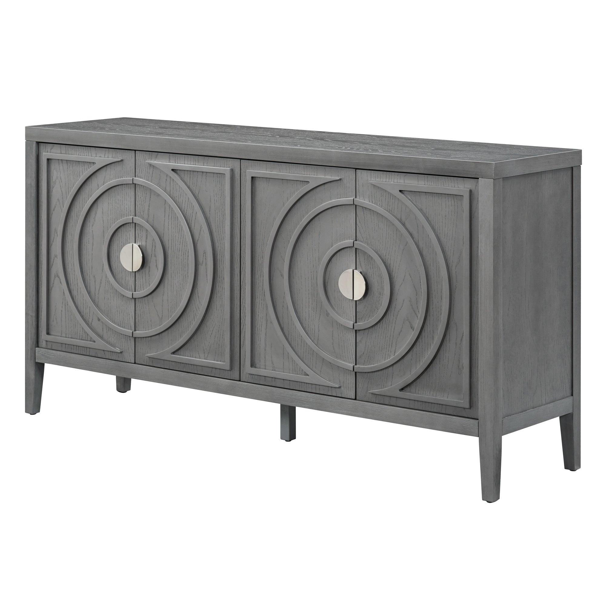 60" Circular Groove Design Sideboard Door for Living Room