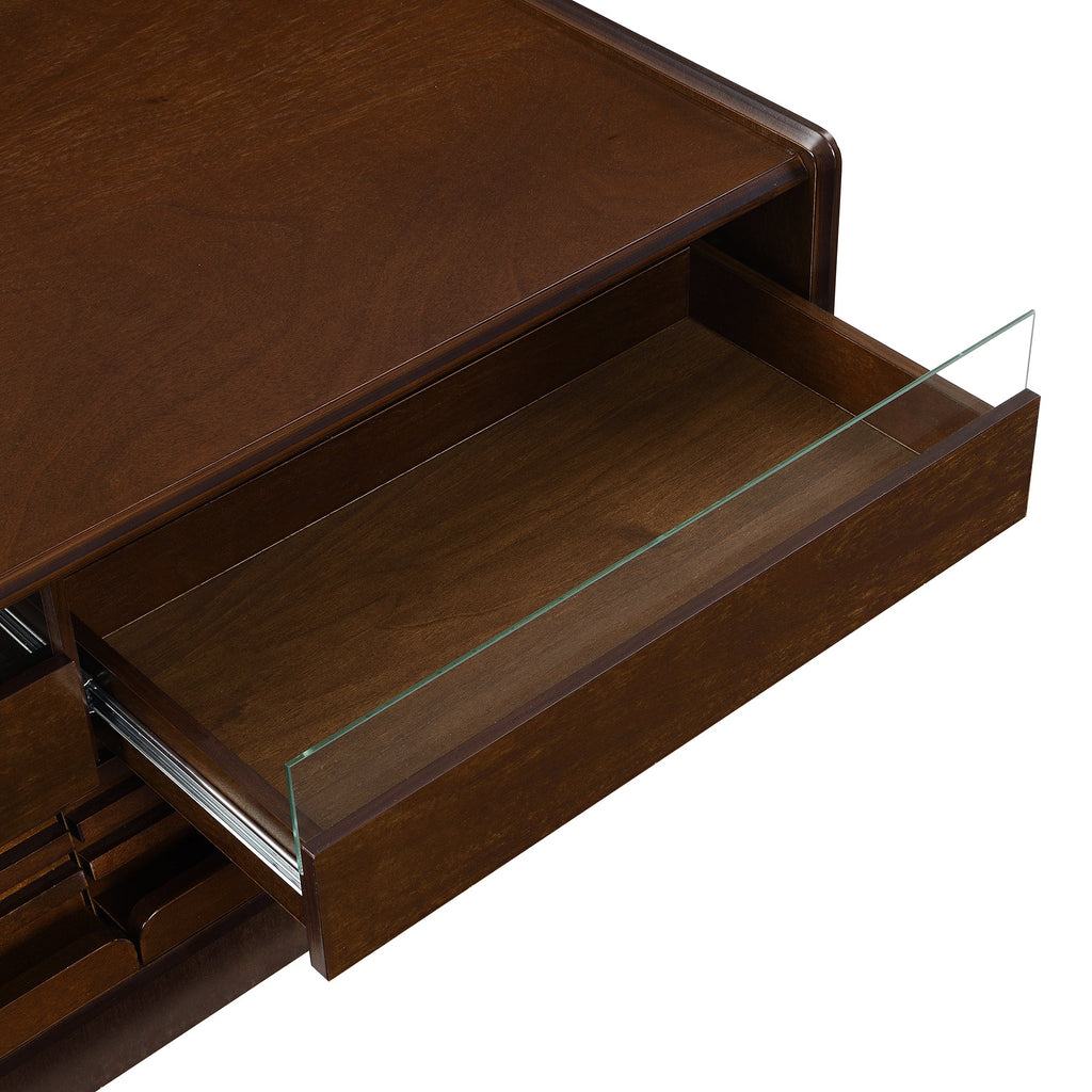 Modern 47.2' Wood Coffee Table with Fluted Style