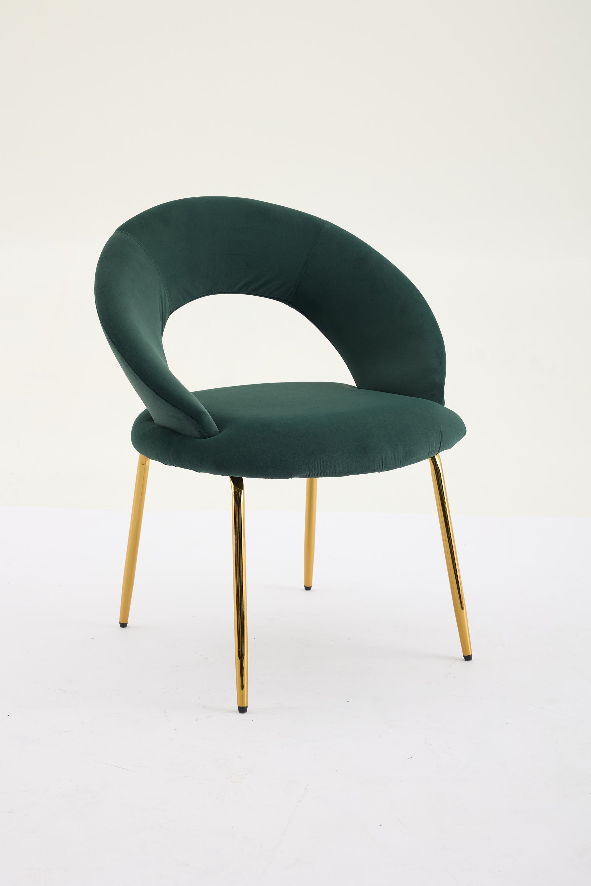 Velvet/Teddy Fabric Dining Chairs with Curved Backrest