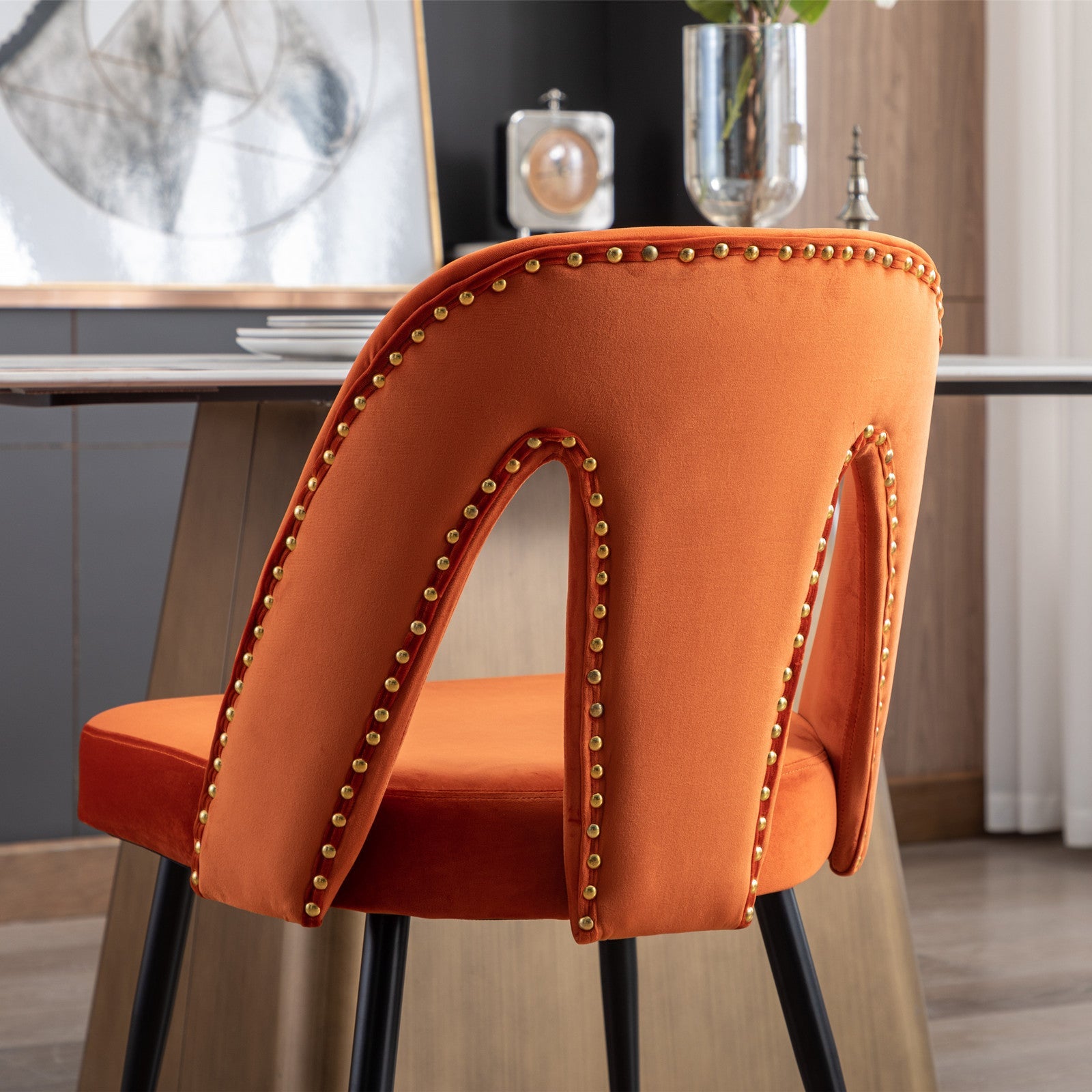 Modern Velvet Upholstered Dining Chair (Set of 2)