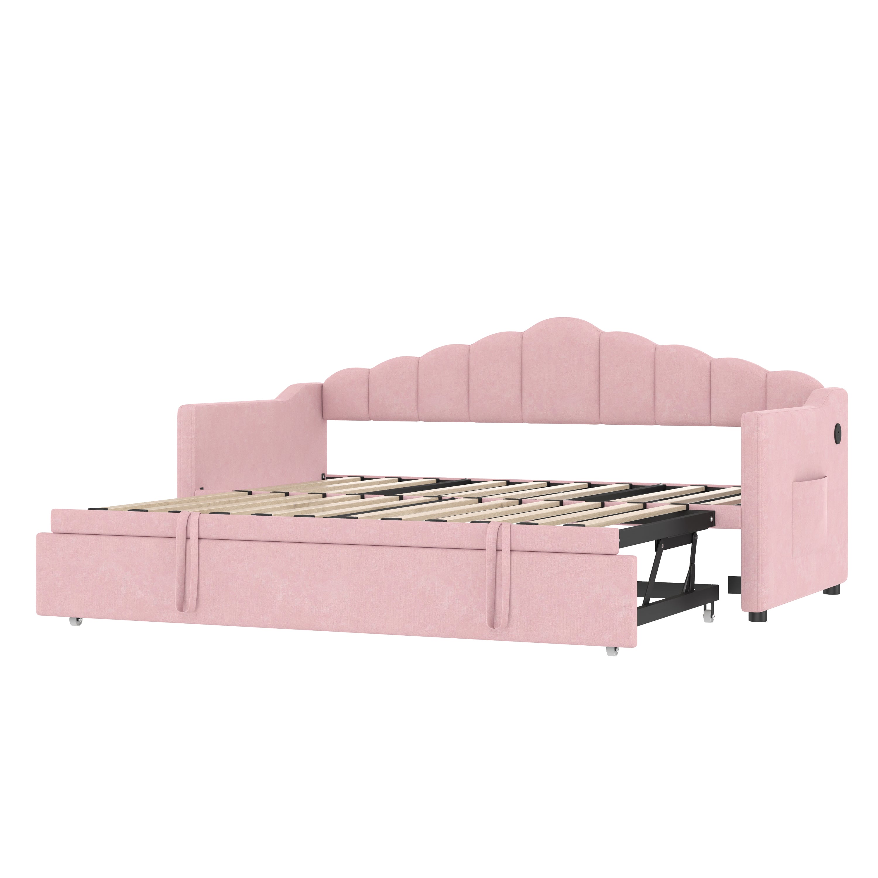 Upholstered Twin Size Daybed with Adjustable Height
