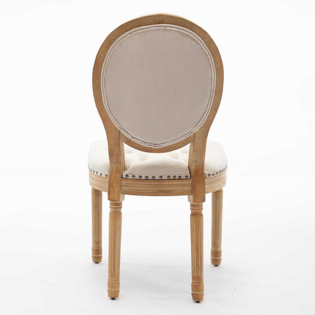French Style Solid Wood Frame Velvet Dining Chairs (Set of 2)