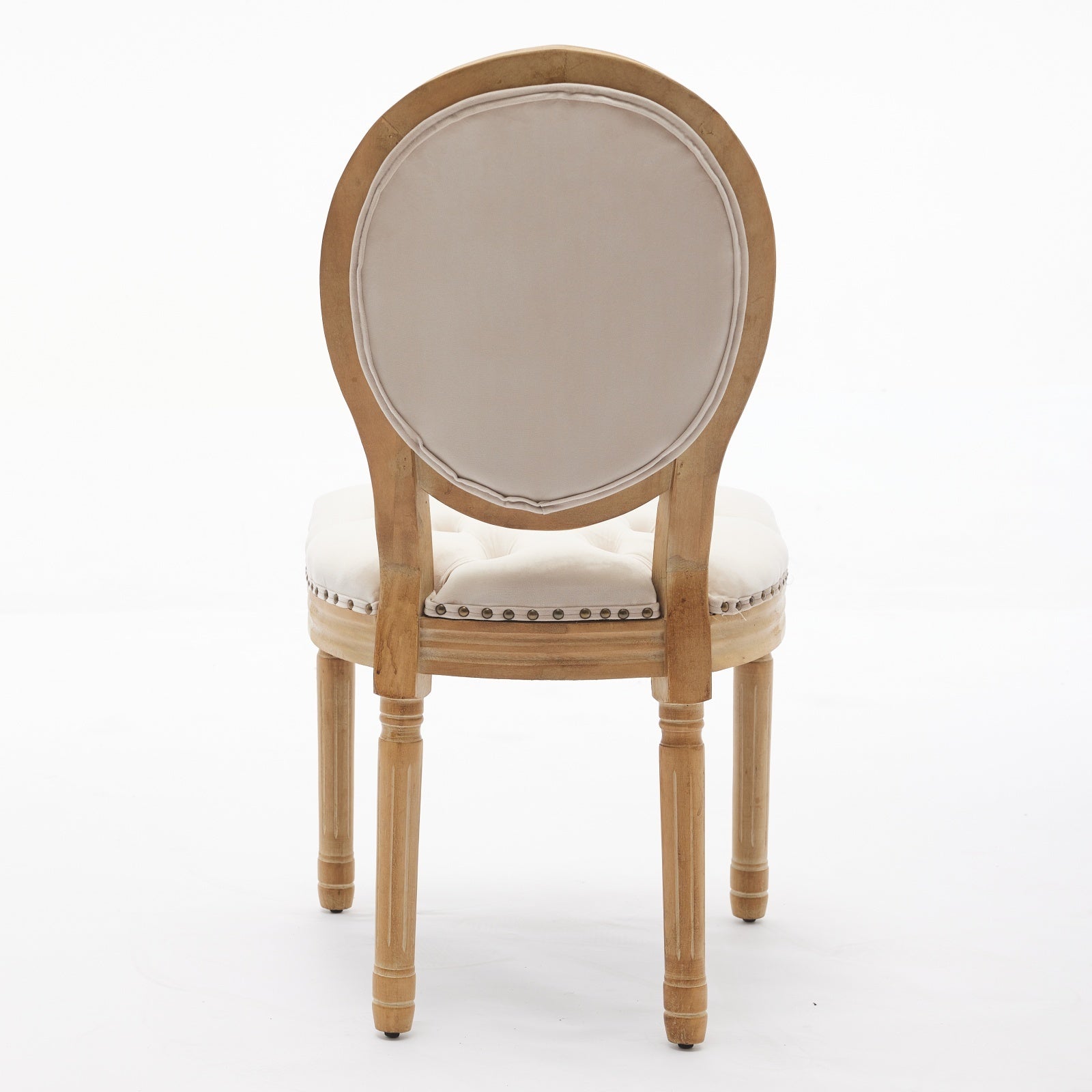 French Style Solid Wood Frame Velvet Dining Chairs (Set of 2)