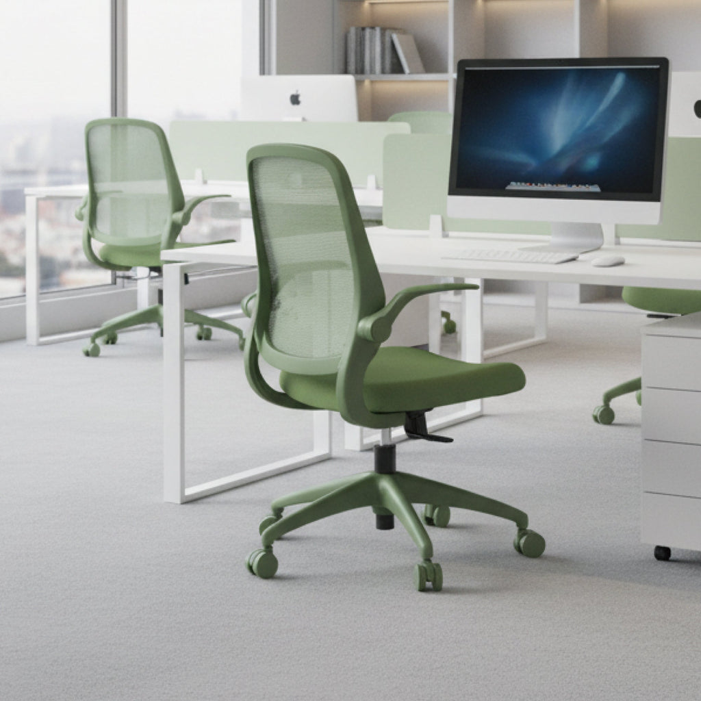 Colorful Ergonomic Office Chair with Flip-Up Armrests