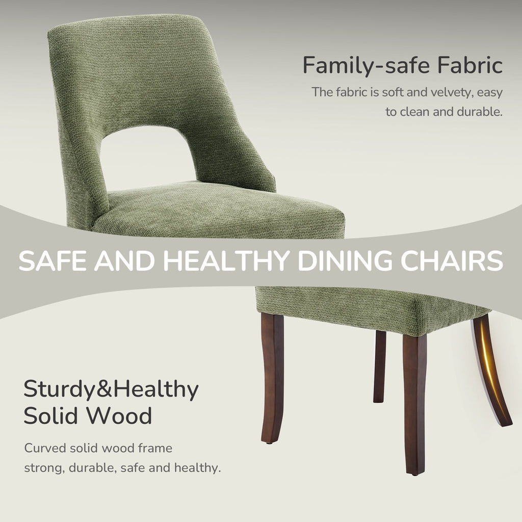 Chenille Elegant Tufted Club Dining Room Chairs (Set of 2)