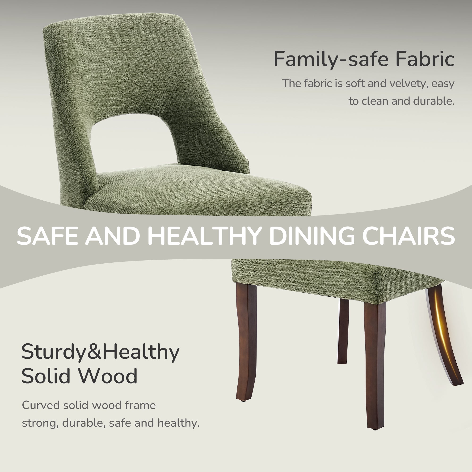 Chenille Elegant Tufted Club Dining Room Chairs (Set of 2)