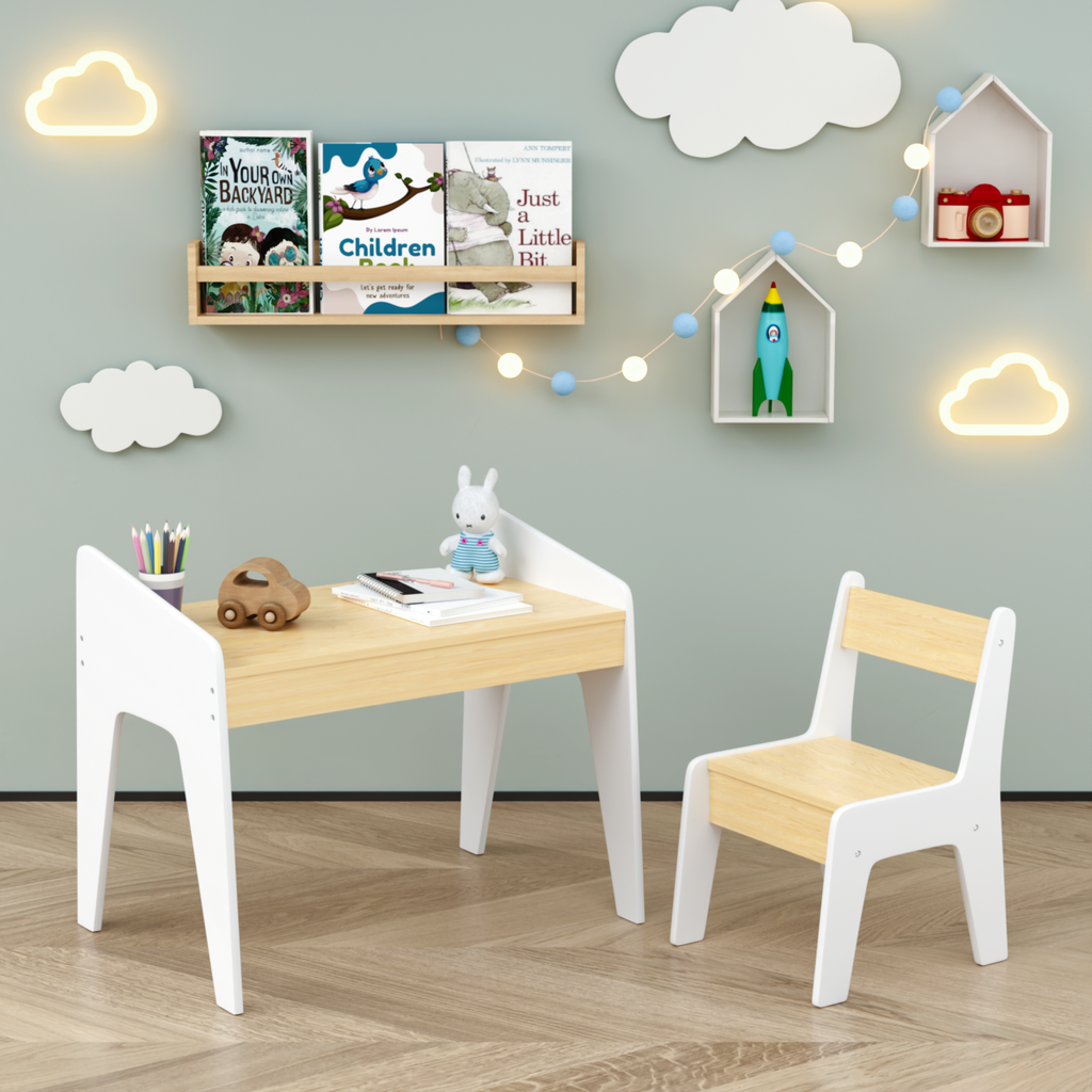 Kids Wooden Table Set with One Chair
