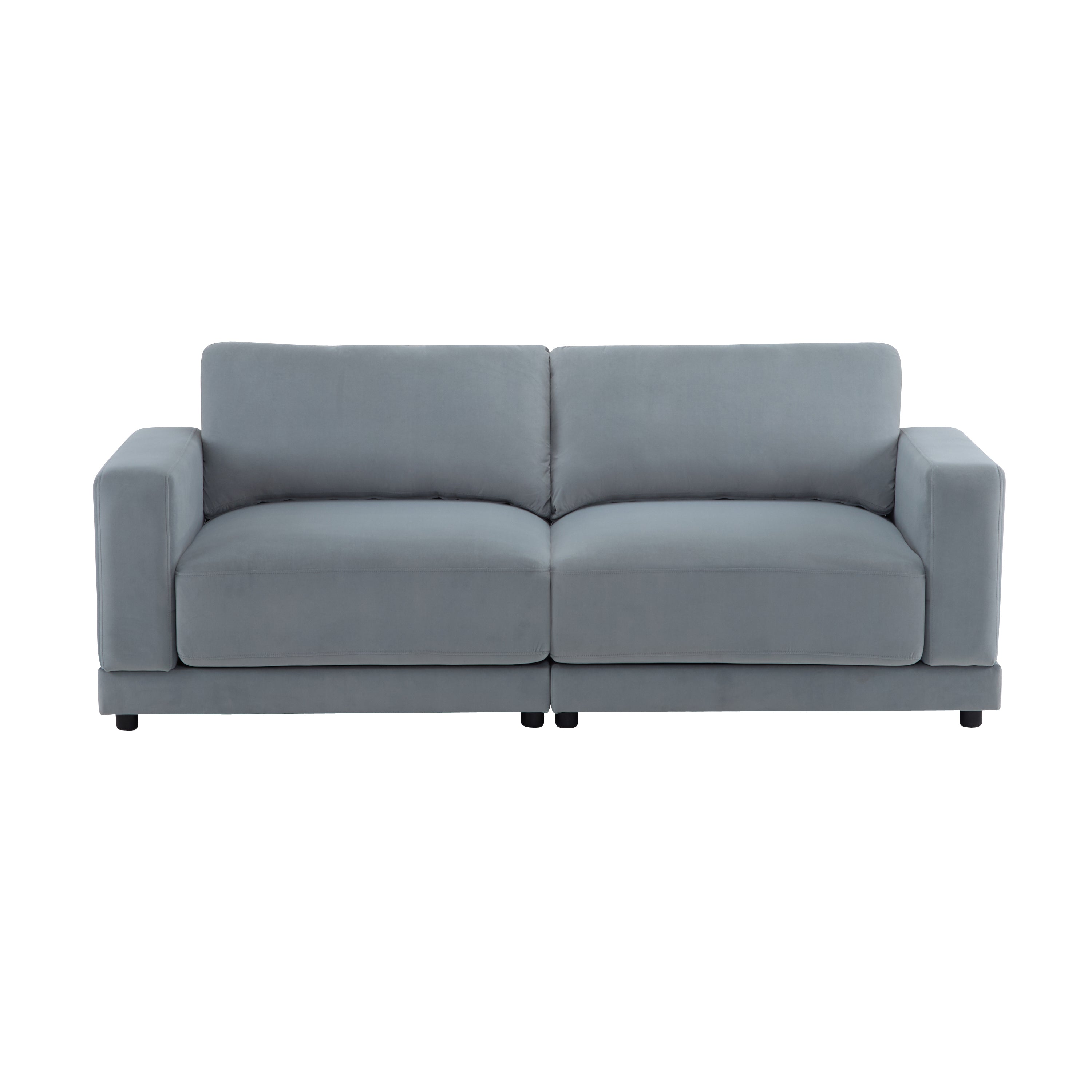81'' Modern Square Arm Sofa with Soft Fabric Upholstery