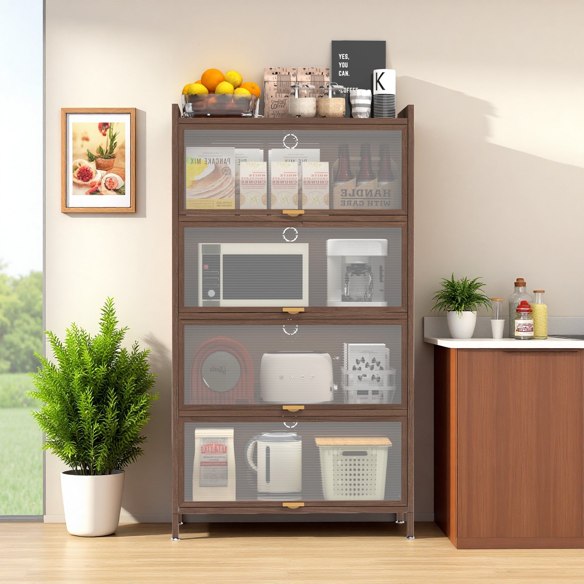 57'' Tall Metal 4 Flip Doors Cabine