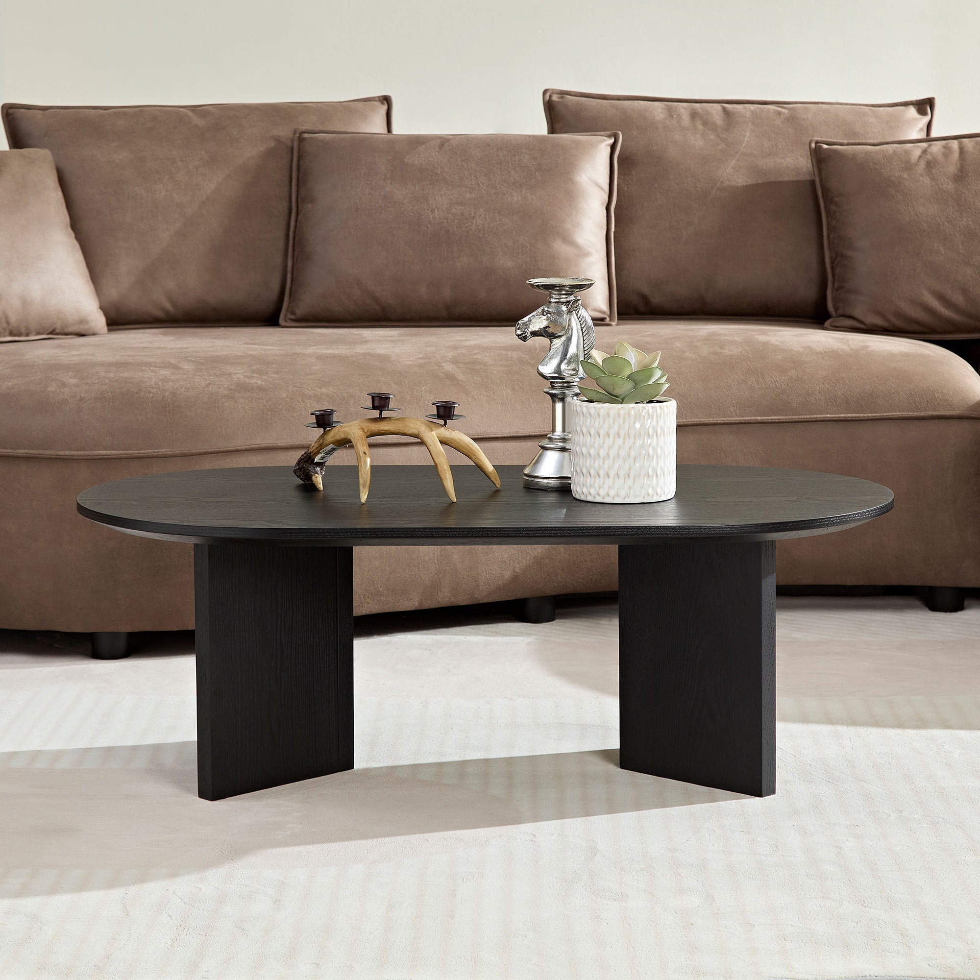 Length 39.37 Inch MDF Oval Coffee Table