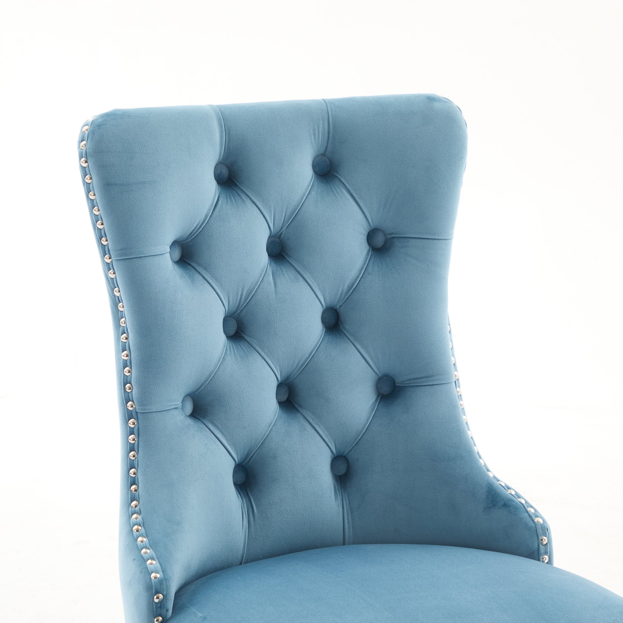 Modern High-end Tufted Solid Wood Velvet Dining Chairs (Set of 2)