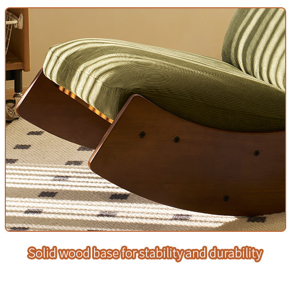 Corduroy Glider Rocking Chair with Solid Wood Frame
