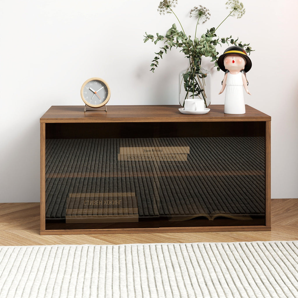 Walnut Stackable Mounted Storage Cabinet+ Glass Option