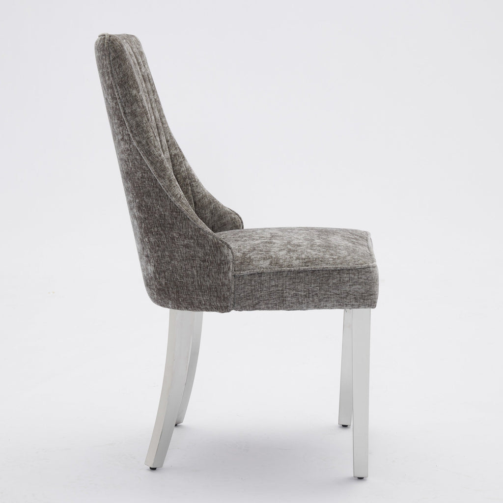 Rayon Cloth Flocking Chenille Dining Chairs (Set of 2 )