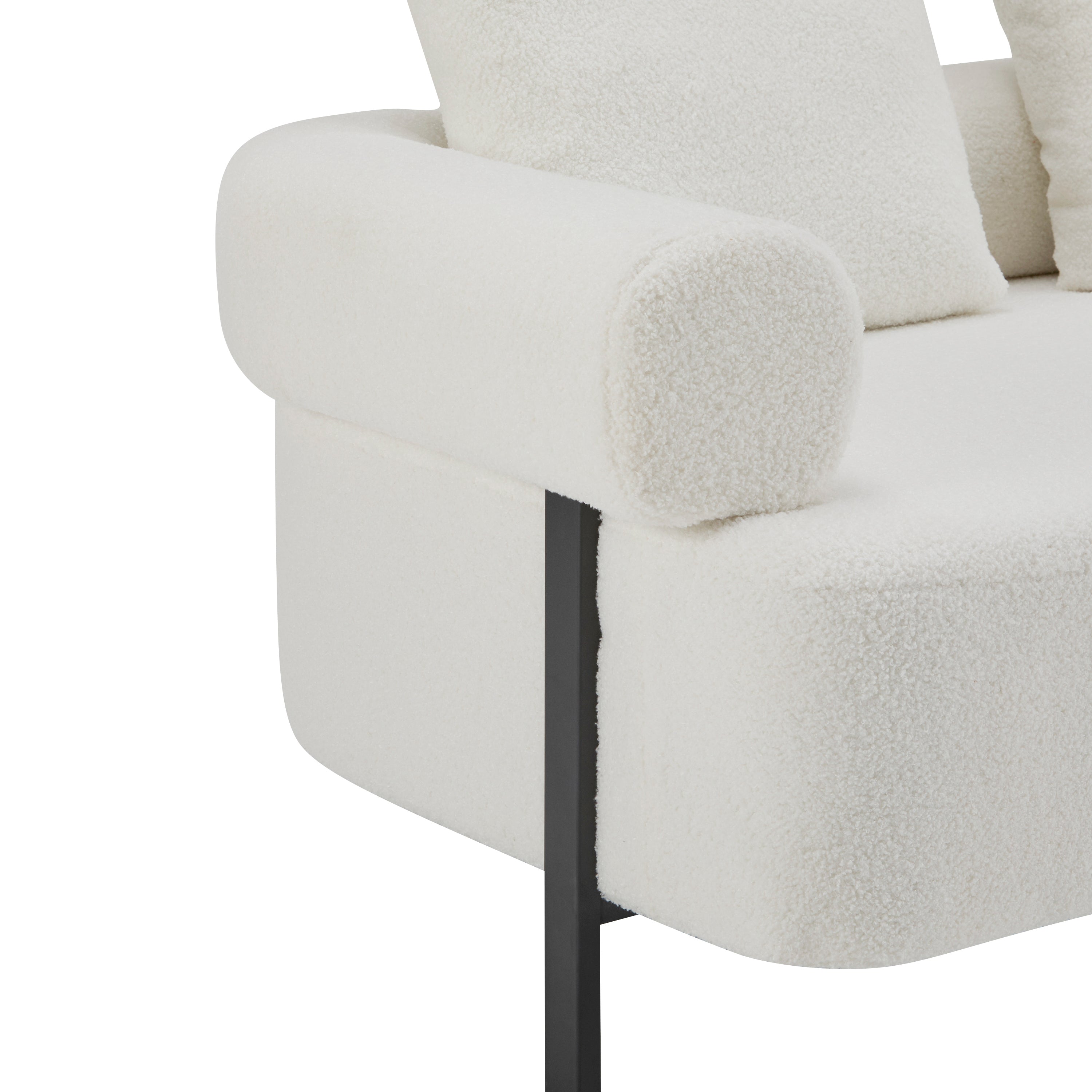 78' Modern Upholstered Sofa with 3 Plush Pillows