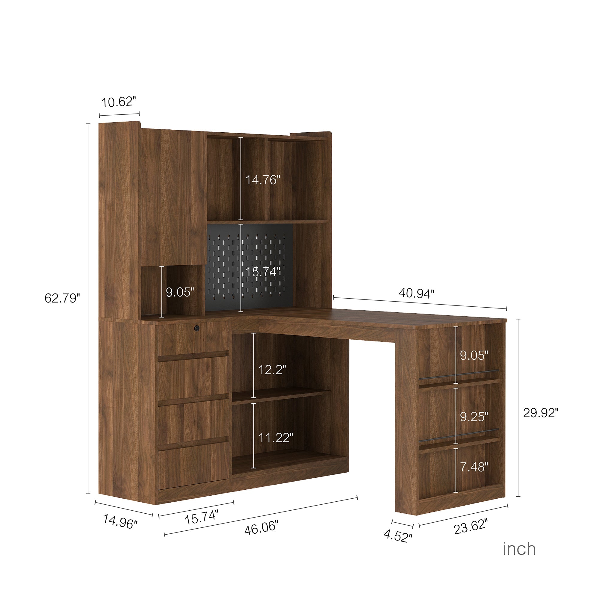 L Shaped Computer Desk with Drawers