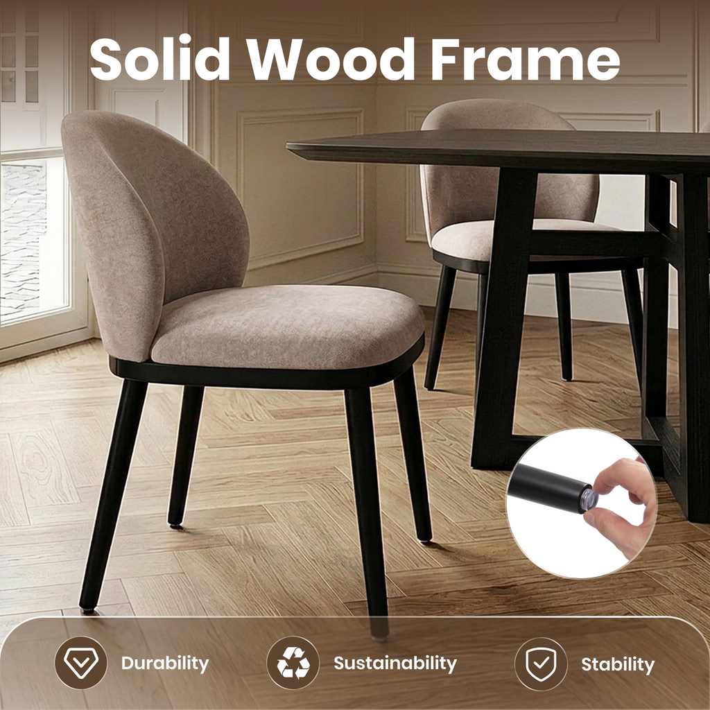 Firmoz Modern Armless Dining Chairs with Solid Wood Frame & Chenille Upholstery