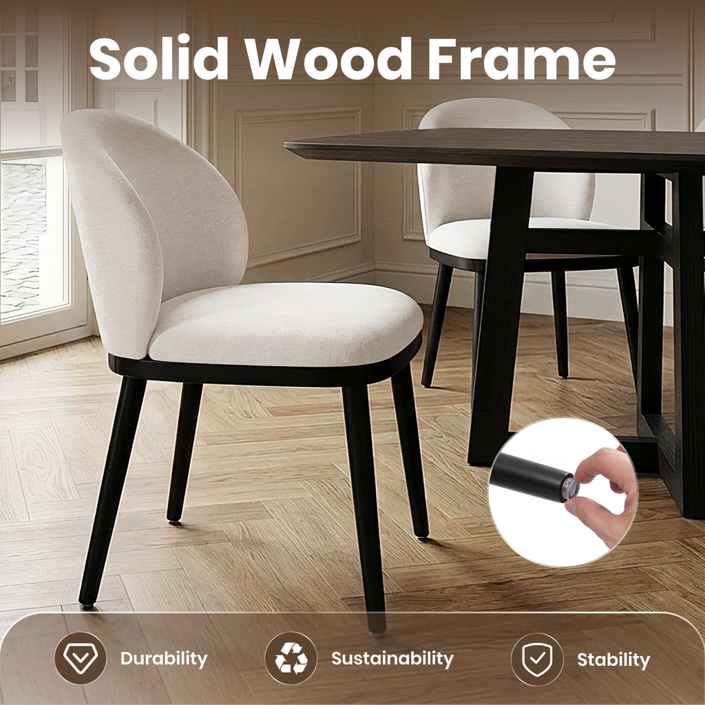 Firmoz Modern Armless Dining Chairs with Solid Wood Frame & Chenille Upholstery