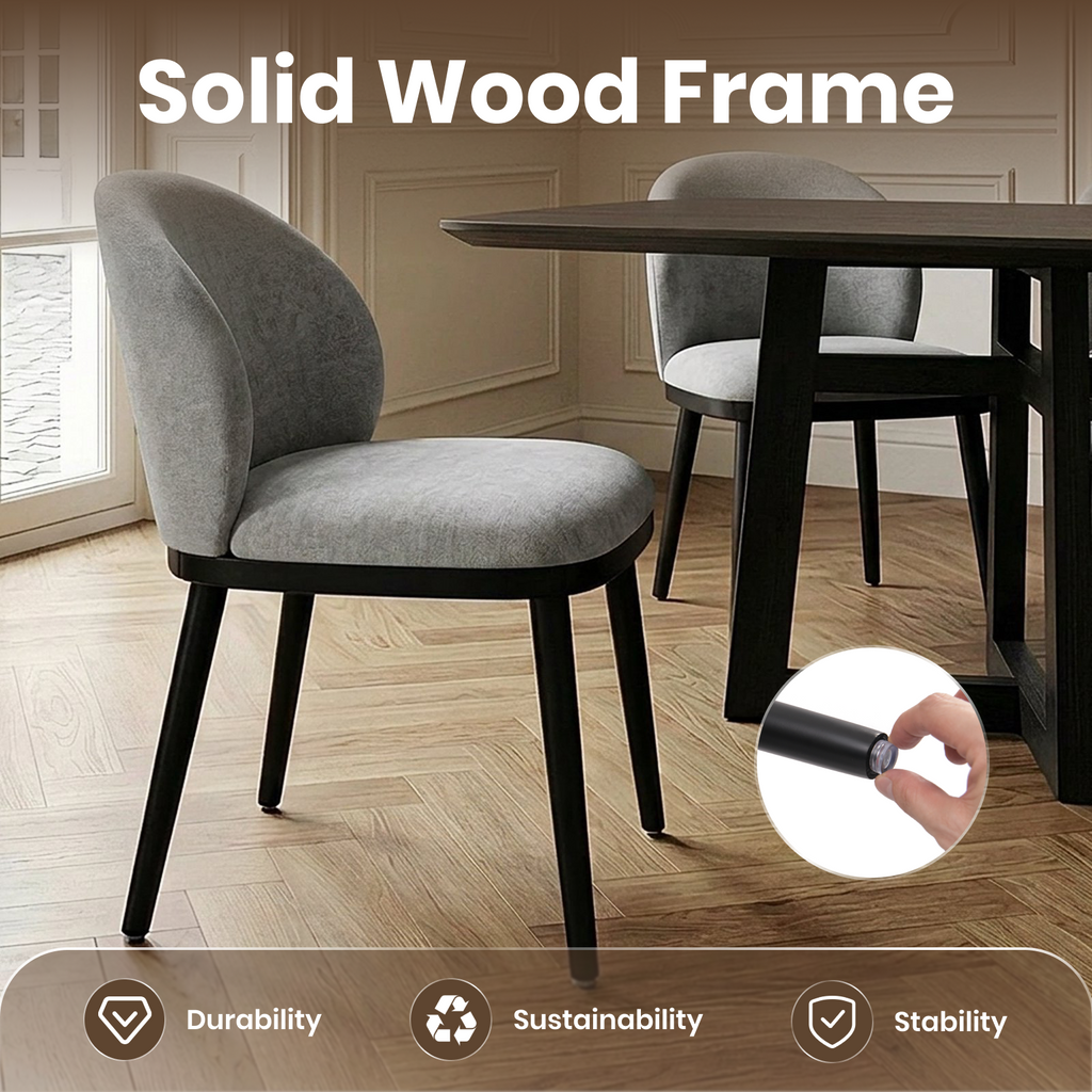 Firmoz Modern Armless Dining Chairs with Solid Wood Frame & Chenille Upholstery