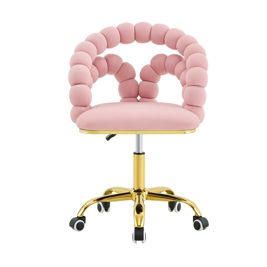 Coloful Modern Velvet Adjustable Swivel Desk Chair with Bubble Back
