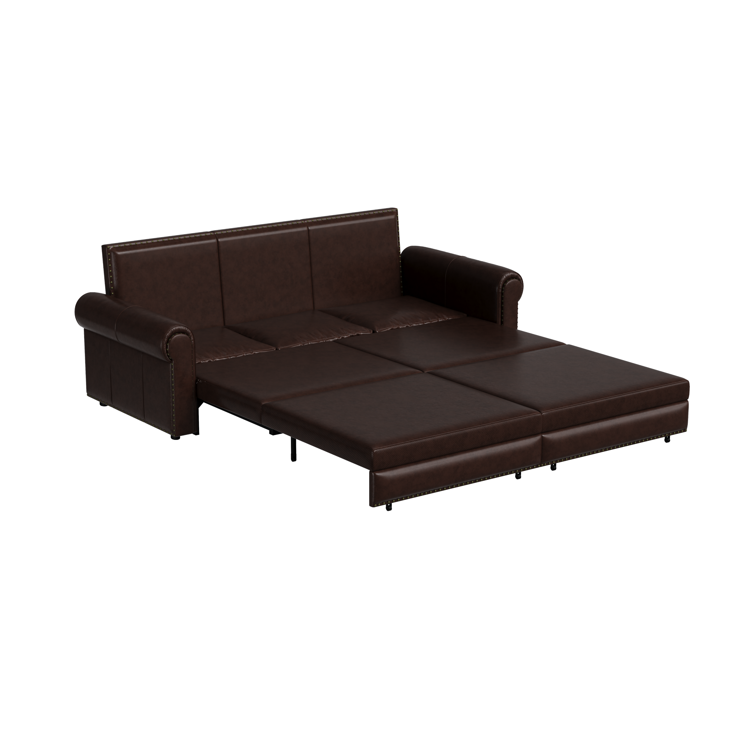 3-in-1 Faux Leather Convertible Sleeper Sofa Bed