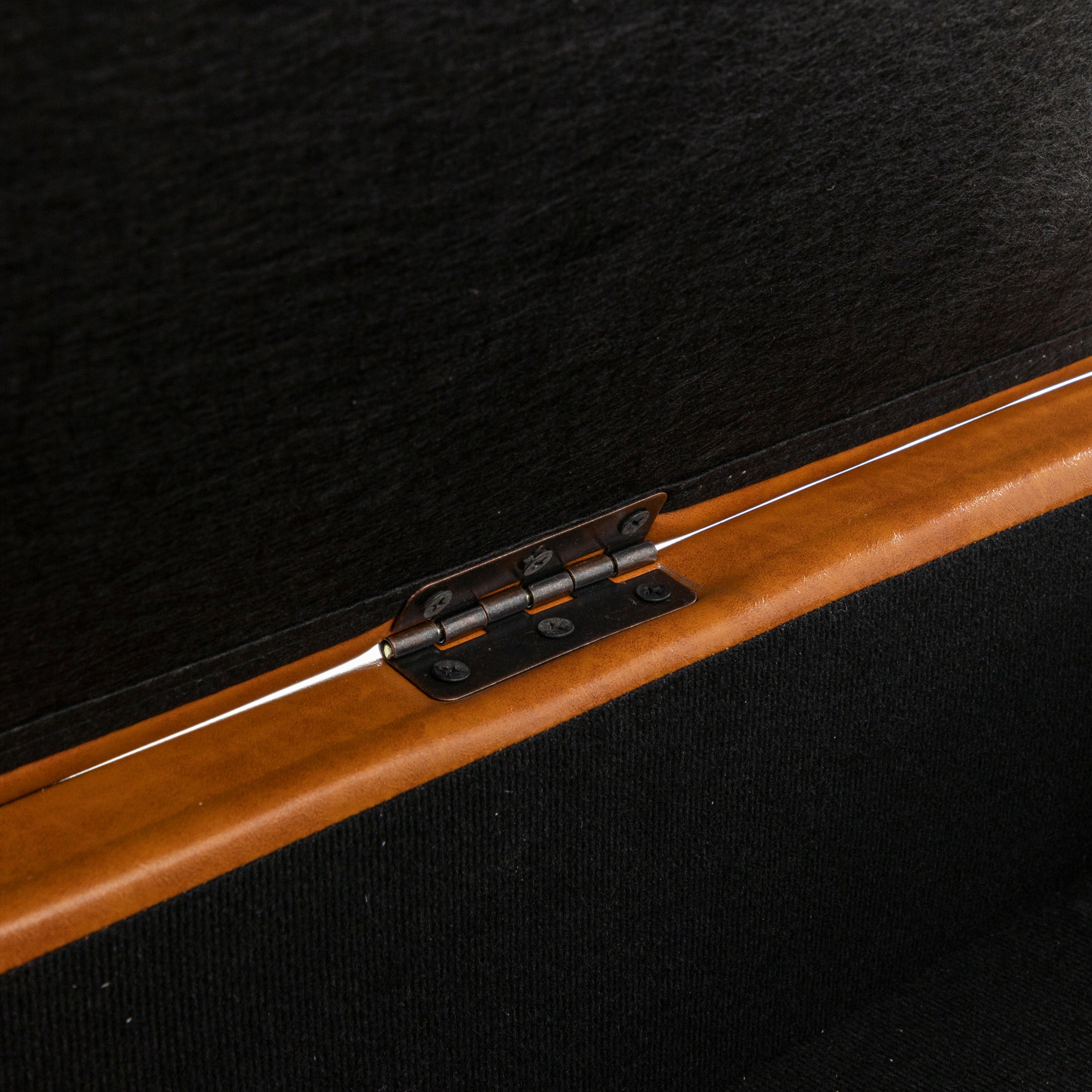 Brown PU Leather Storage Bench