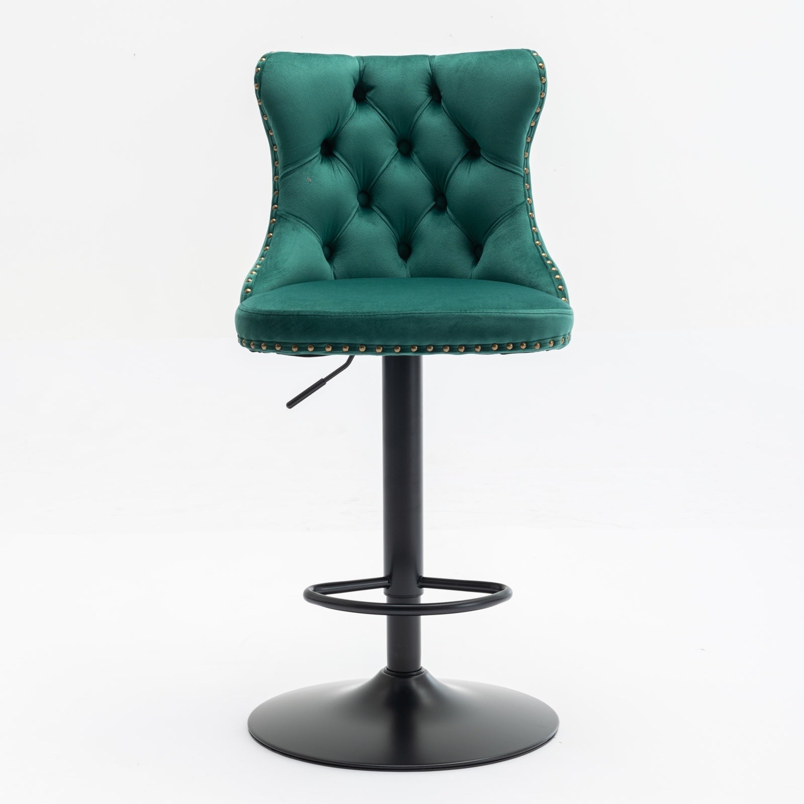 Modern Swivel Velvet Barstools Adjusatble Seat (Set of 2)