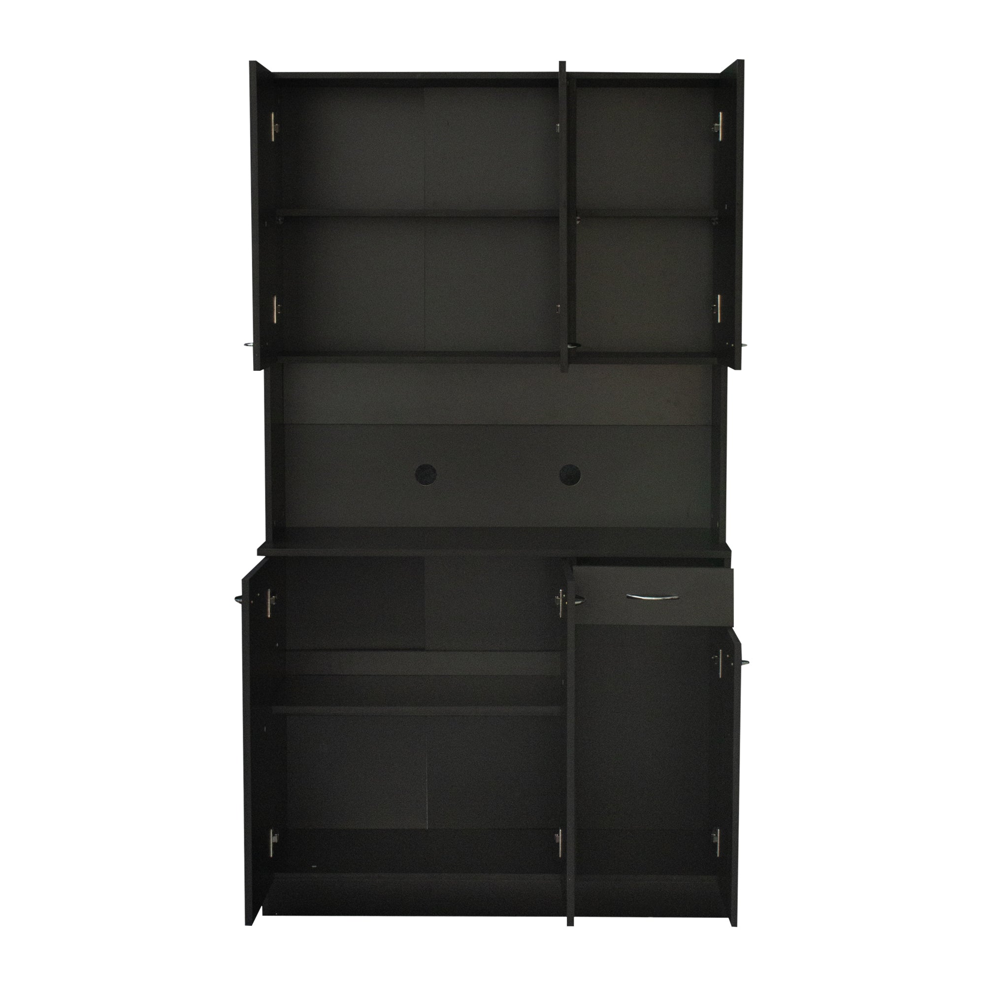70.87' Tall White Kitchen Cabinet with 6-Doors