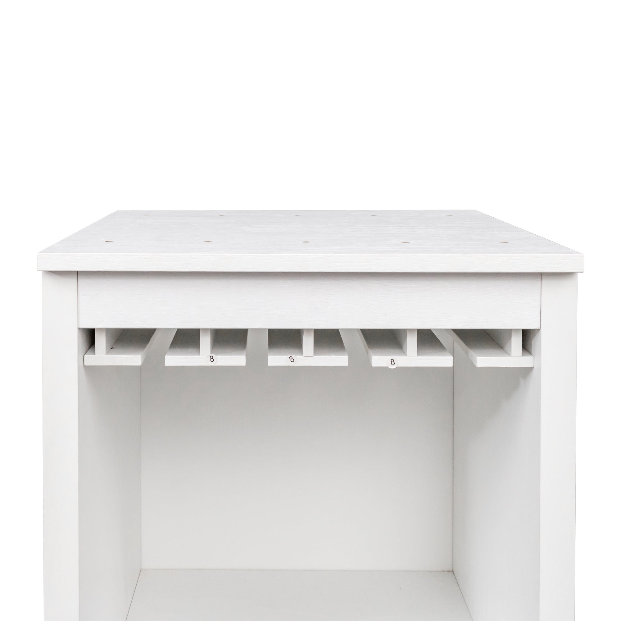 White Modular Wine Bar Cabinet with Storage Shelves
