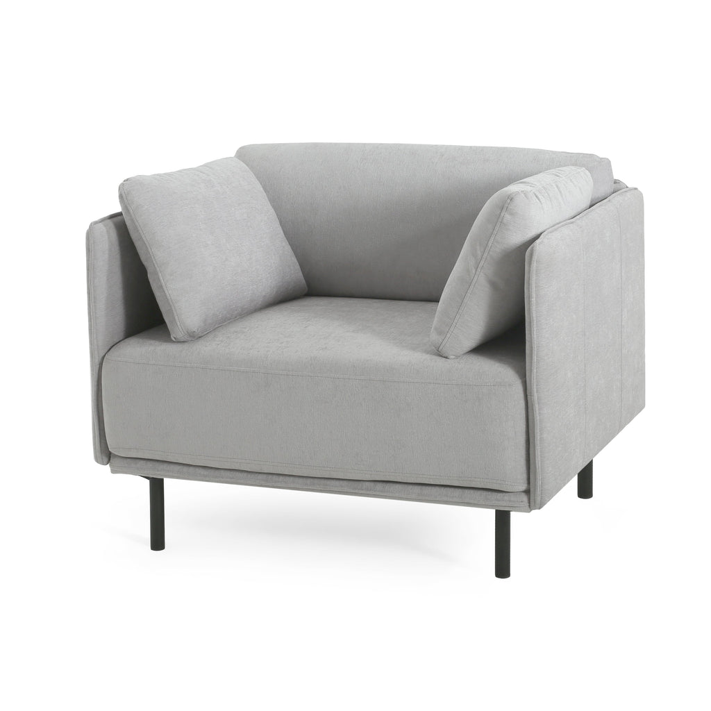 Vintage Grey 39' Lounge Chair with Polyester Upholstery