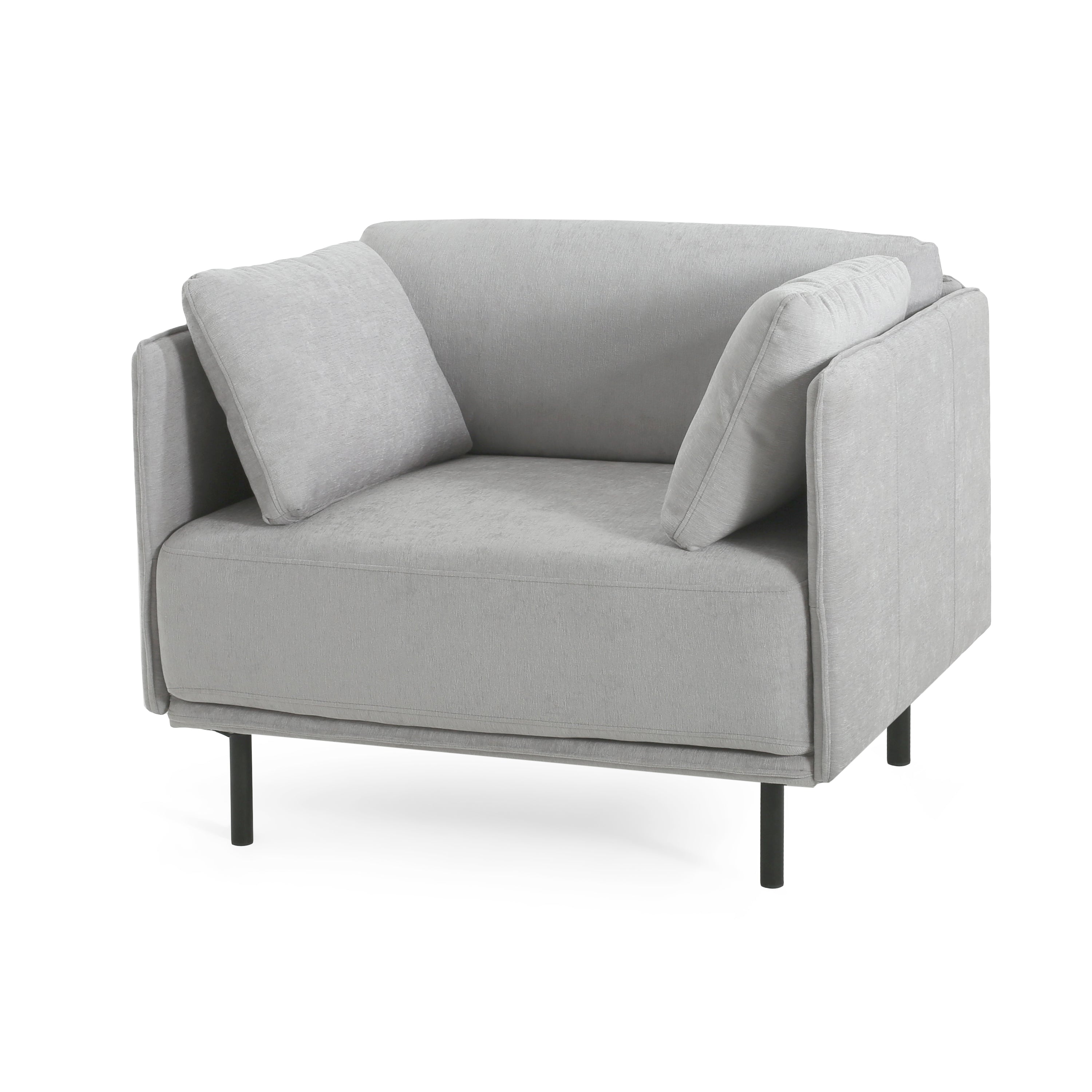 Vintage Grey 39' Lounge Chair with Polyester Upholstery