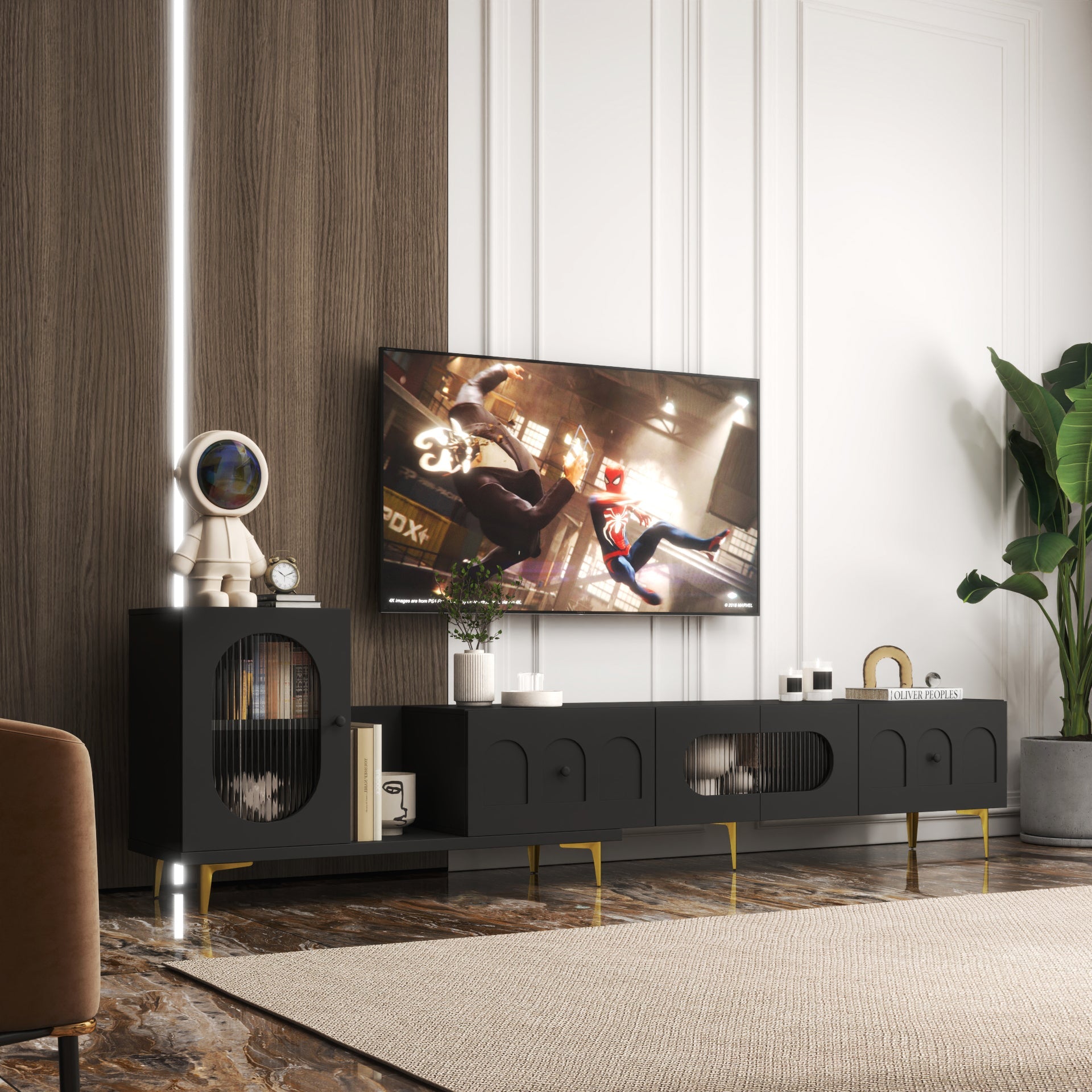 Wood Rectangle Extendable TV Stand