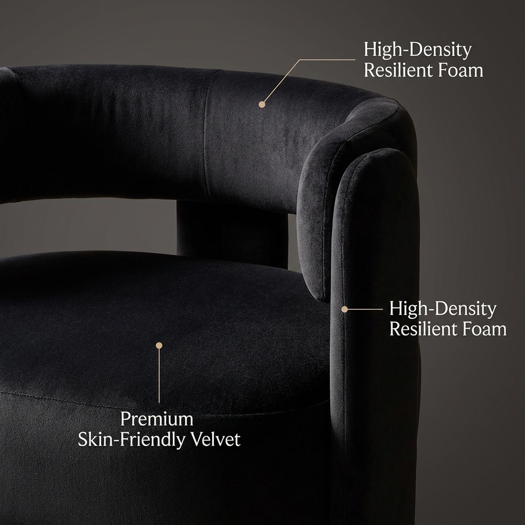 Mid-Century Velvet Comfy Single Sofa Accent Chair